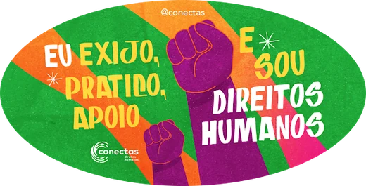 Adesivo da campanha: Sou direitos humanos