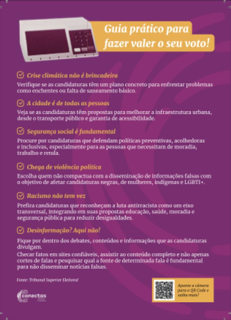 Santinho A6 com o checklist da campanha